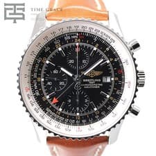 BREITLING Navitimer (Breitling) World Brown Leather Belt A242B26WBD Black Used