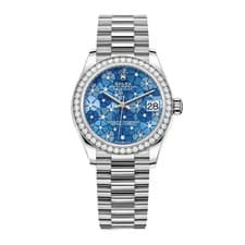 Rolex Datejust 31 Watch 31MM Blue No Markers Dial White Gold