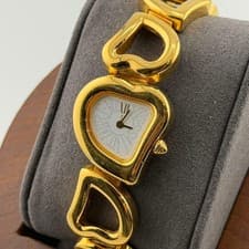 Yves Saint Laurent YSL Heart Gold GP Watch Quartz Vintage 25ｍｍ Working Rare