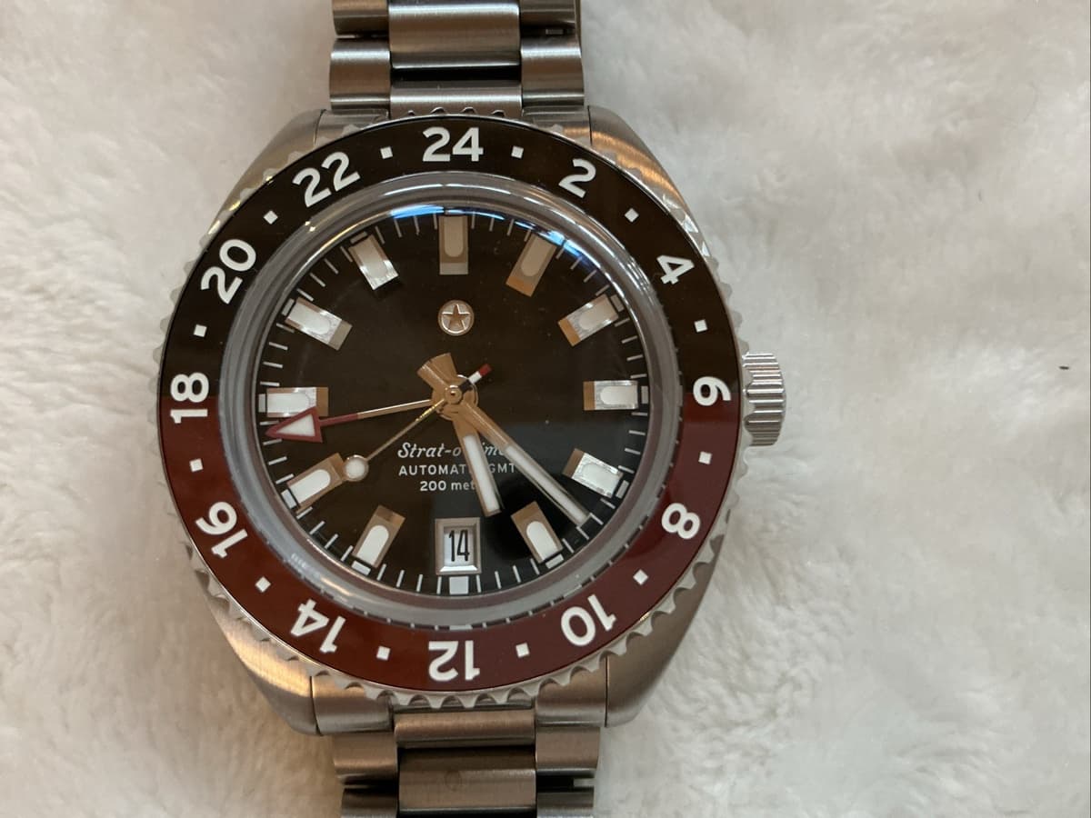 Jack Mason Strat-o-Timer Black/Maroon Bezel