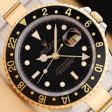 2000 ROLEX GMT MASTER II 40MM 16713 18K YELLOW GOLD STAINLESS STEEL OYSTER WATCH