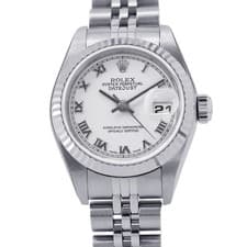 ROLEX Datejust 26mm Stainless Steel 18K White Gold White Dial 79174