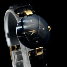 RADO Ladies Swiss Quartz Watch Coupole Series Black Used From Japan