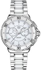 Tag Heuer Formula 1 41mm White Dial Steel / White Ceramic Ladies Watch CAH1213