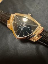 Hamilton Ventura H24411732 Quartz Black Dial Watch GOLD