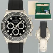 2022 NEW PAPERS Rolex Daytona Oysterflex 116519LN White Gold Ceramic Diamond