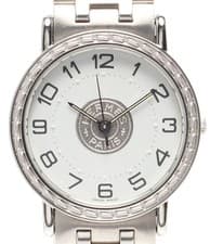 Used Hermes Watch Serie Quartz White SE3.410 Women's Silver