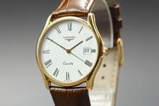 [Near MINT] Longines Grand Classic L156.4 White Dial Date Quartz Men's Watch