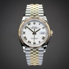 Rolex Datejust 36mm White Roman Fluted Jubilee | Ref. 126233 | Full Set