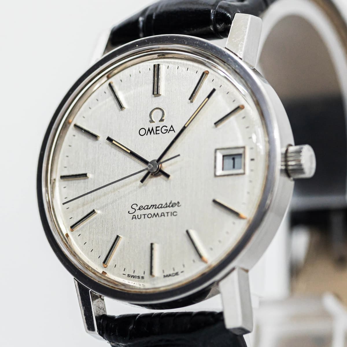 Vintage 1978 *NEAR MINT* OMEGA Seamaster Cal.1012 Automatic Date Silver 35mm Men