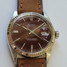 Rolex Oyster 1601 Datejust 18k Gold SS Mens 36mm 1970s Vintage Automatic RA736B
