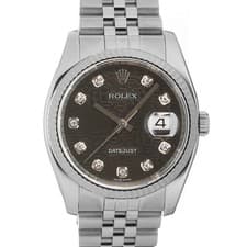ROLEX Datejust 116234G Black Computer Dial Warranty 2009 Serial #V Box/Paper