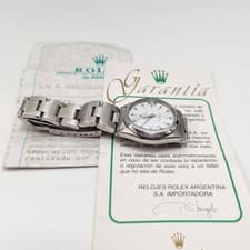 W/Service Papers Rolex Datejust 31 mm Oyster Steel White Roman Watch 6824 1978