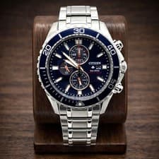 Citizen ProMaster Eco Drive Diver Chronograph Blue Dial 200m Mens Watch