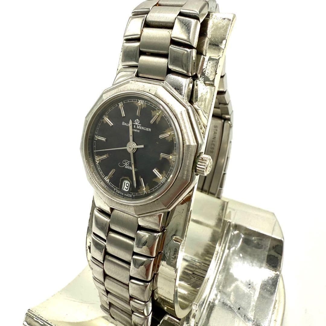 Baume & Mercier Riviera 5131.2 Quartz Silver Watch Used 2.5cm Pair