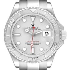 Rolex Yachtmaster 40 Steel Platinum Dial Bezel Mens Watch 16622