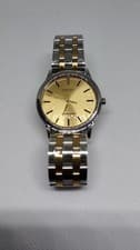 Seiko Grand Seiko Quartz Watch 9581 7000 Gold Dial Two Tone Bracelet