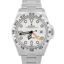 2023 PAPERS Rolex Explorer II 42mm POLAR WHITE Date GMT Steel 226570 Watch BOX