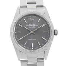 ROLEX Air king 14010 gray bar W Number second hand mens