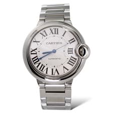 Cartier Ballon Bleu 36mm Silver Dial Automatic Steel Year 2013 Box Papers