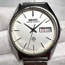 Seiko Grand Quartz Day-Date White Dial Silver 9943-8010 Working