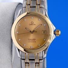 Mens Omega Seamaster 18K Gold Automatic Chronometer watch - Diamond Dial 2301.15