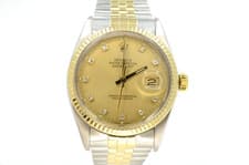 Rolex Datejust 36mm 16013 Champagne Diamnond Dial 1986 Box and Papers