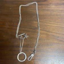 FANTASTIC MAN ALBERT CHAIN Silver 925 54cm Victorian Queen's Consort Used