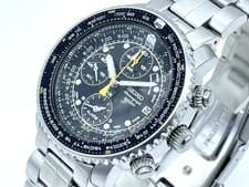 SEIKO Flightmaster Men's Chronograph Watch SNA411P1 7T62-0EB0 Band size 8 inches