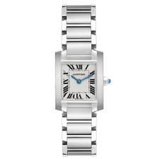 Cartier Tank Francaise White Roman Dial on Stainless Steel Bracelet Ref 2384
