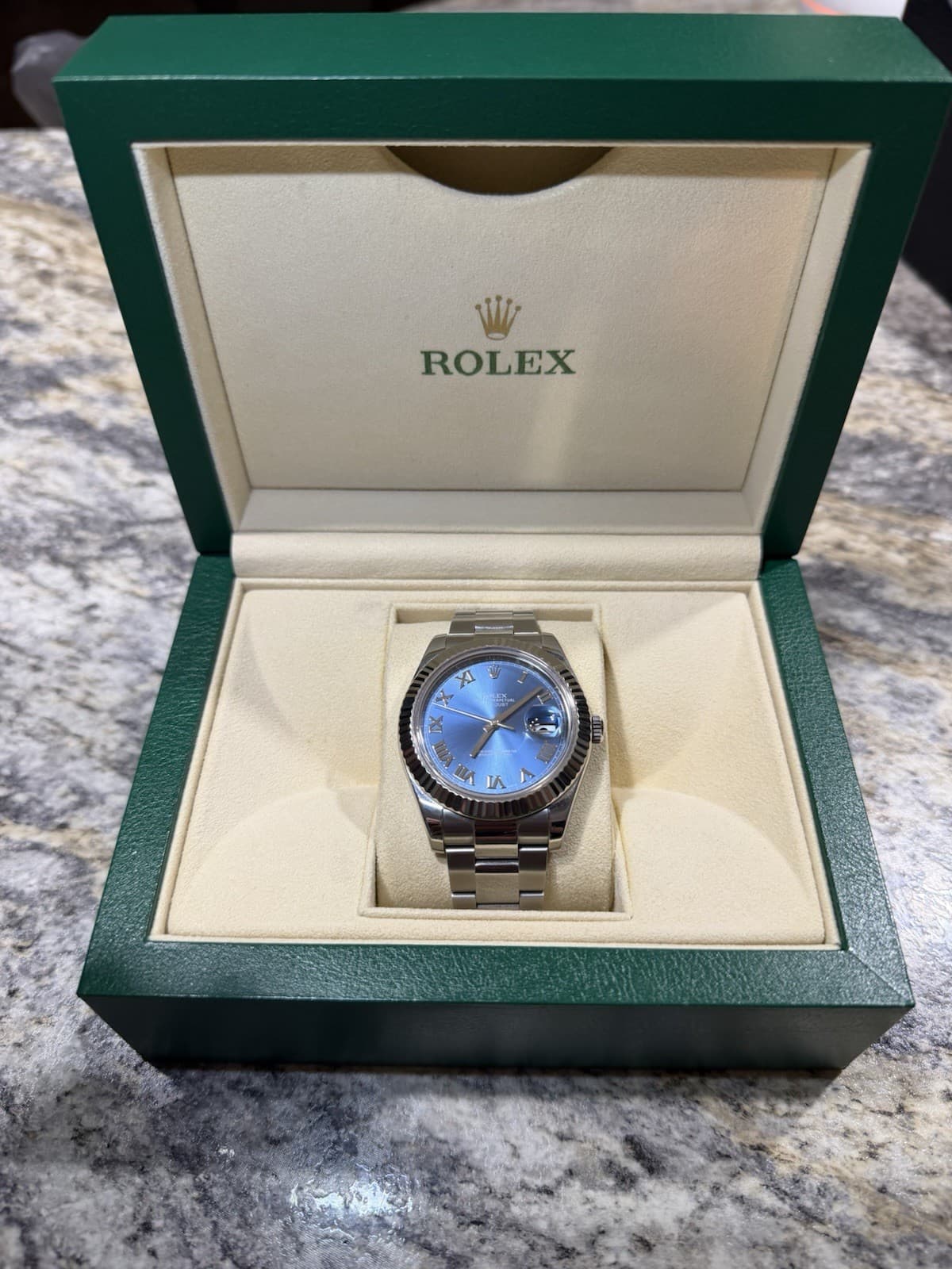 Rolex Datejust II RN 116334 Automatic Blue Roman Dial Oyster Stainless Steel