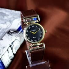 Swiss Men's Watch SILVANA Collectible Vintage Wristwatch Black Dial Serviced