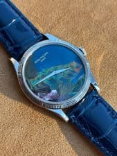 Patek Philippe Calatrava 5177G-013 White Gold Tropical Fish Cloisonné Enamel