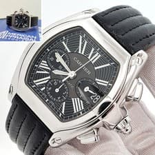 Cartier Roadster XL Chronograph 43mm Black Roman Dial Steel Watch 2618 W62019X6