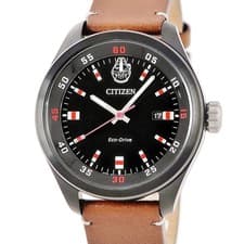 Citizen Eco-Drive Chewbacca AW5008-06W Quartz Watch Black Dial Leather Strap