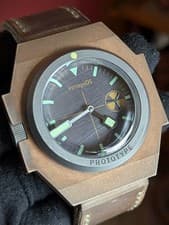 Vintage DS Aircraft Carrier VDS Bronze  Titanium Distress Dial Swiss Aut G2U