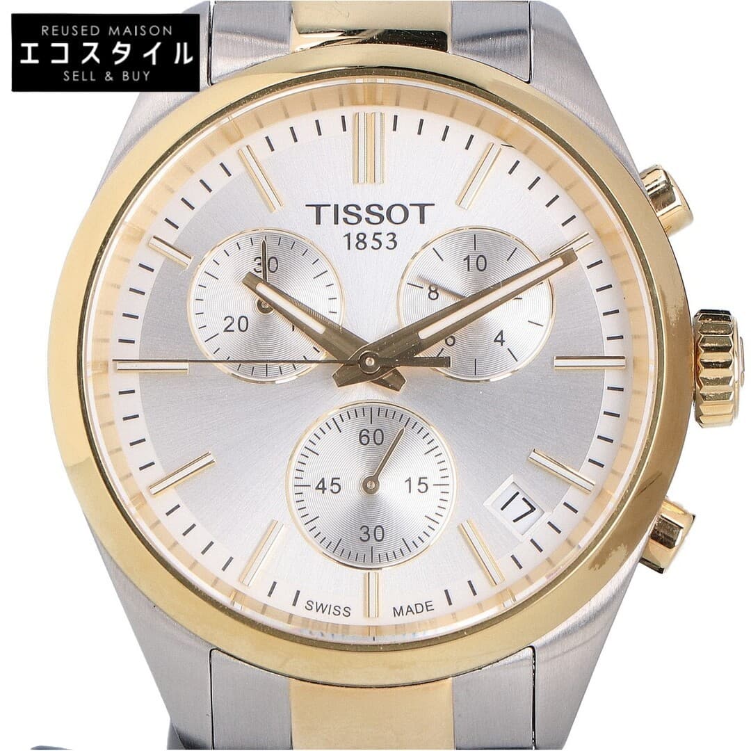 TISSOT PR 100 40mm Quartz Watch Gray Gold Stainless Steel Used From Japan From J