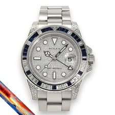 Rolex GMT Master II 116759SA Diamond Silver Dial Men's Watch