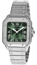 Cartier Santos De Cartier Automatic Medium Green Dial Men's Watch WSSA0061