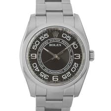 ROLEX Oyster Perpetual 116000 Black White Circle Warranty 2009 Serial #V