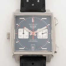 TAG Heuer Monaco CALIBRE 11 CAW211P SS SS & Leather AT blue dial