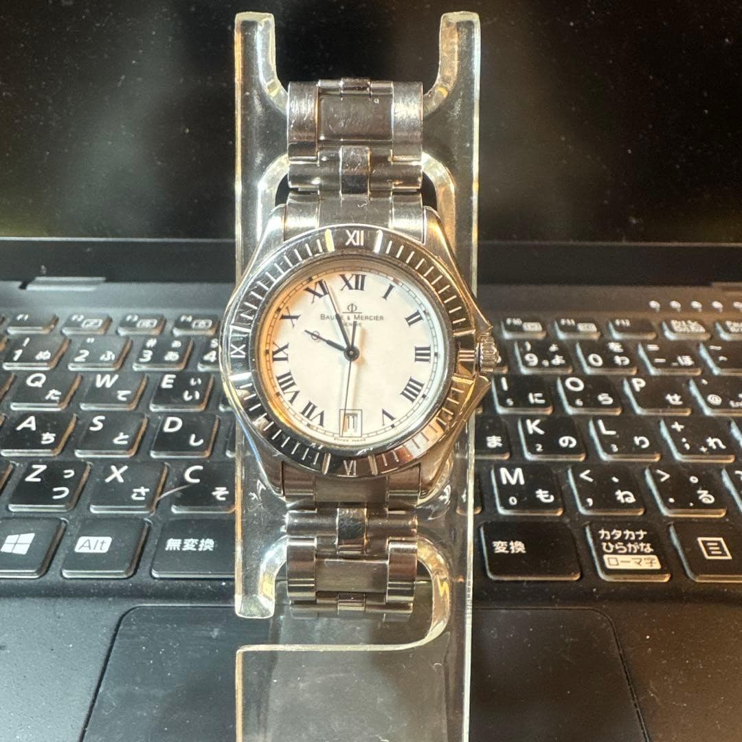 Baume & Mercier Malibu Steel Watch Silver Dial Quartz 35mm Used