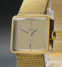 1973 Near MINT OMEGA De Ville 25mm 551.071 Automatic Gold Dial Women's Vintage