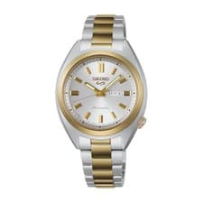 SEIKO 5 Sports SRRA012 SNXS Automatic Ladies Two Tone Watch White Dial 32mm JP