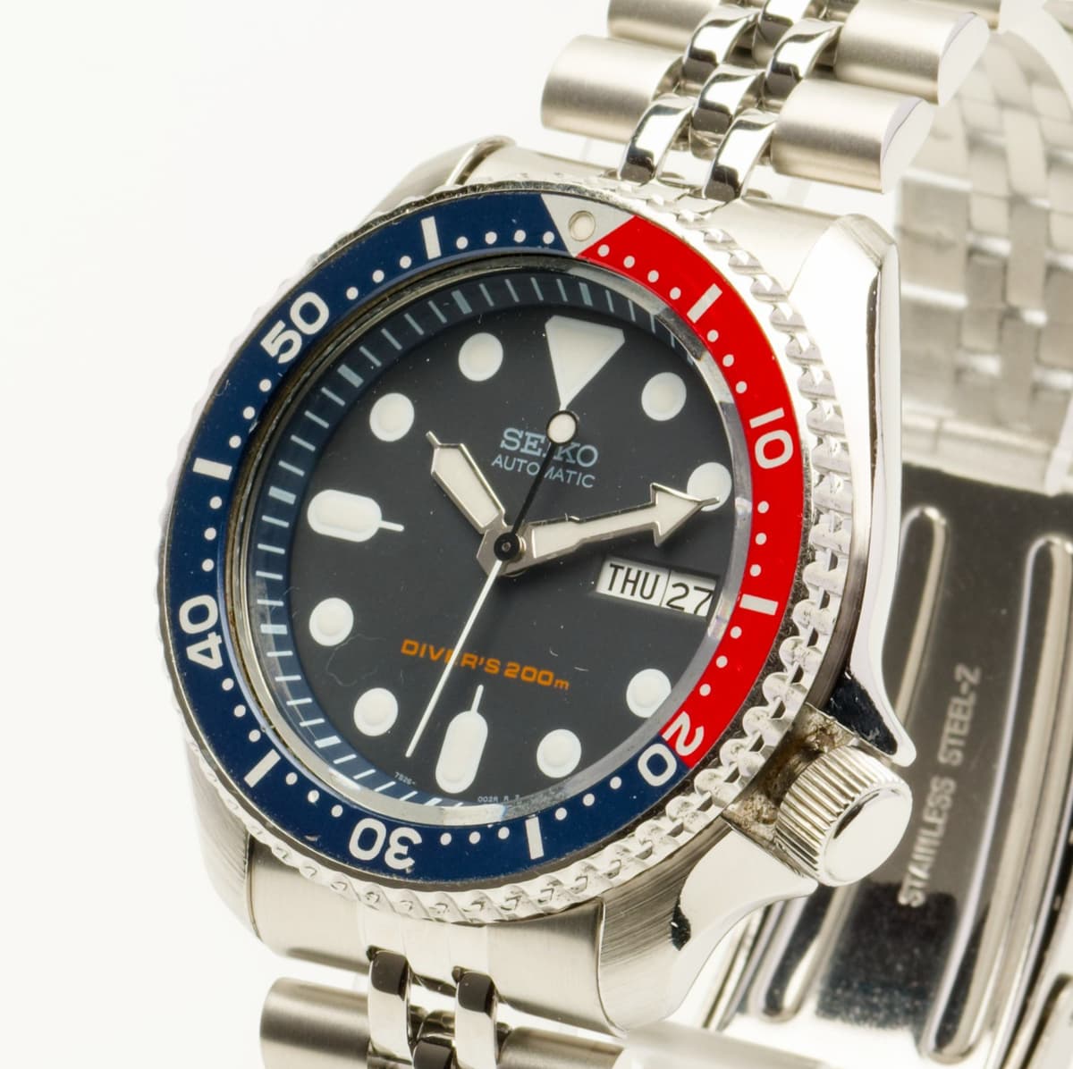 [Near MINT] SEIKO 7S26-0020 SKX009 Diver Pepsi Automatic Men's Watch JAPAN