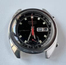 SEIKO 6139-6012 Automatic Chronograph Watch Vintage Mens Black Dial To Restore