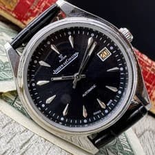 Jaeger-LeCoultre Vintage Automatic Watch Black Dial Date 36mm Mens Japan