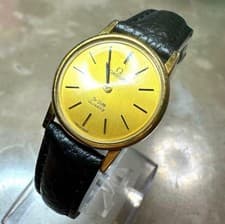 Omega De Ville Quartz Ladies Watch Gold-Plated, Used Band, Working Excellent