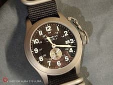 HAMILTON KHAKI NAVY AUTOMATIC H77445933 WATCH 40MM TITANIUM BLACK DIAL DATE