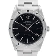 Rolex Air-King 14010 34mm Black Index Steel Automatic MINT Watch w/ Box Paper